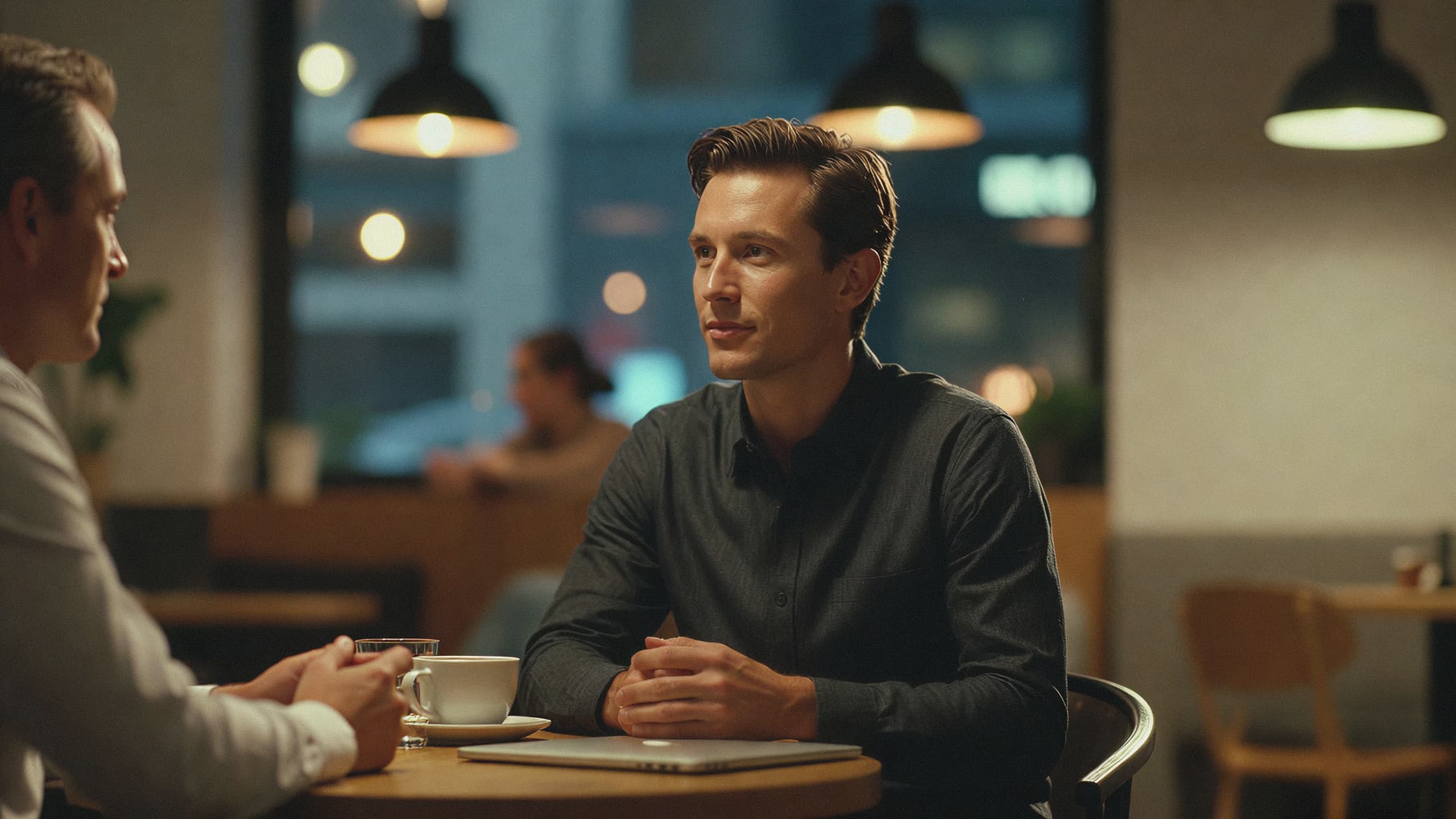 Financial adviser in a warm client conversation