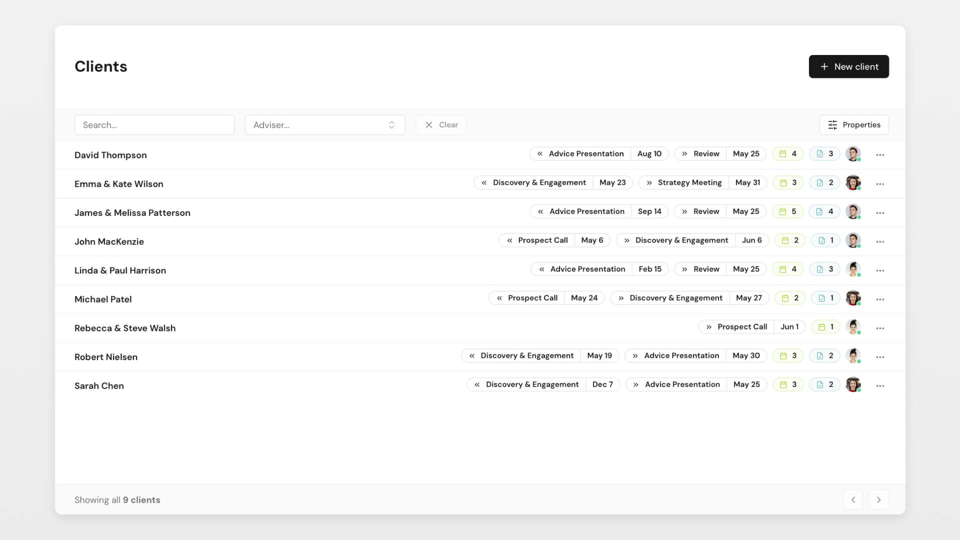 Improved Client List